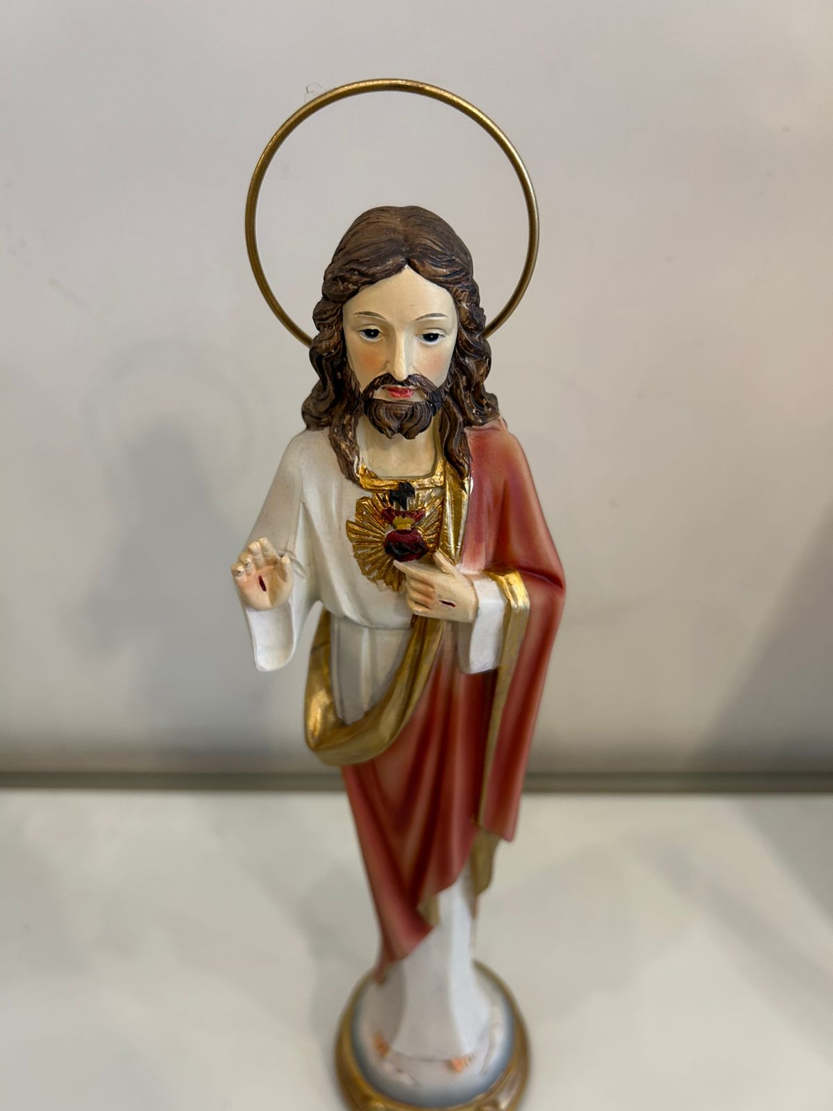 Sagrado Coração de Jesus - detalhe do rosto e auréola